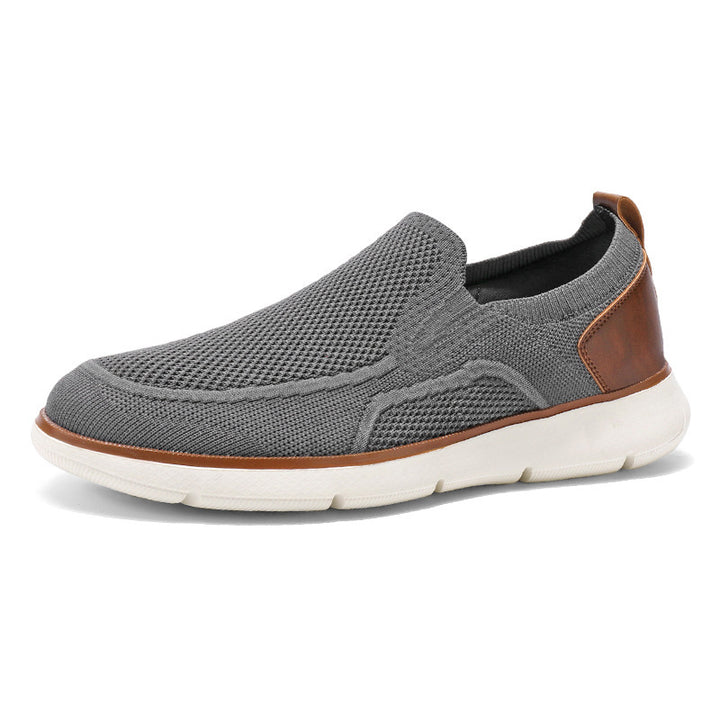 Men's breathable knitted slip-on shoes with elastic entry and shock-absorbing EVA sole Mune Fashion