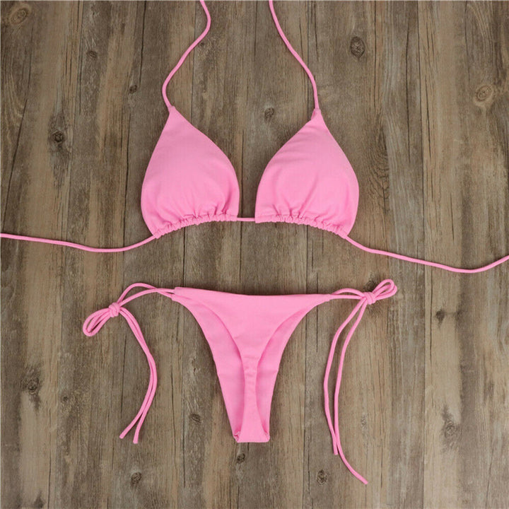 Women's triangle bikini with fine fabric and adjustable lacing details Mune Fashion