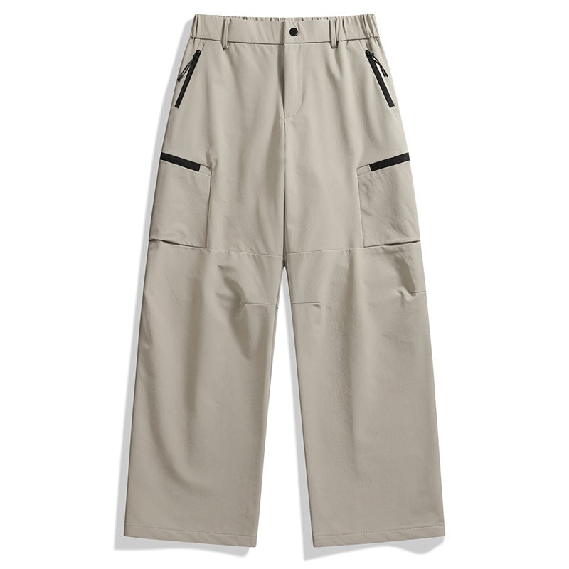 Men's Loose Utility Cargo Pants with Zipper Pockets and Pre-shaped Knees Mune Fashion