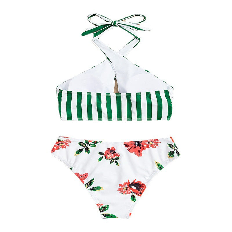 Women's High-Cut Bikini with Floral Design and Trendy Wrap Top Mune Fashion