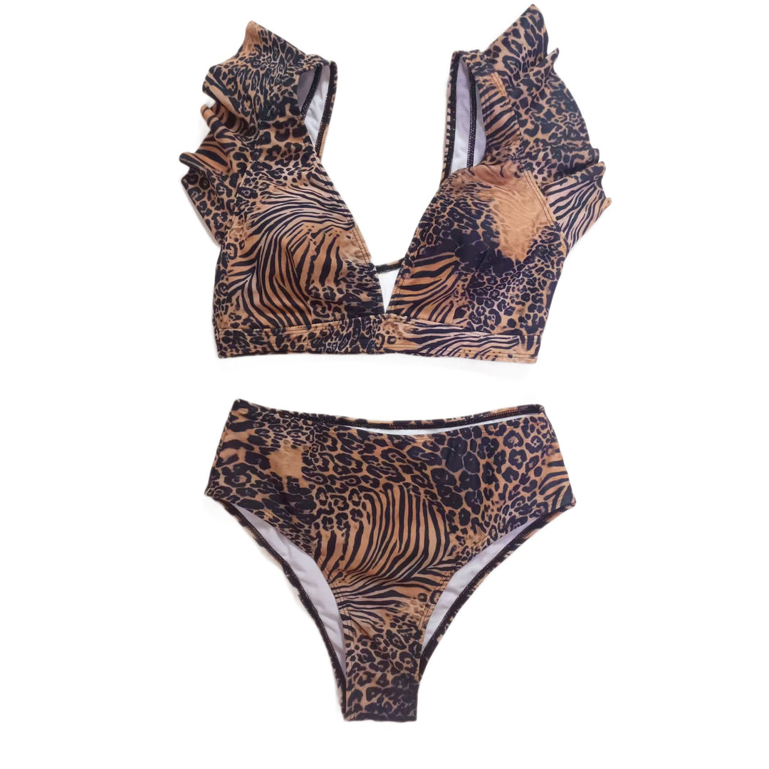 Women Bikini Set with playful ruffles and floral patterns Mune Fashion