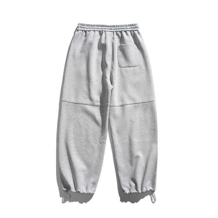 Unisex Loose Cargo Jogging Pants with Drawstring, Knee Panels and Adjustable Hem