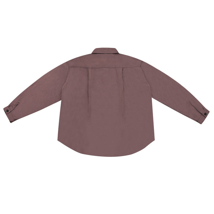 Unisex loose shirt jacket in overshirt cut with rounded hem and slanted flap pockets Mune Fashion