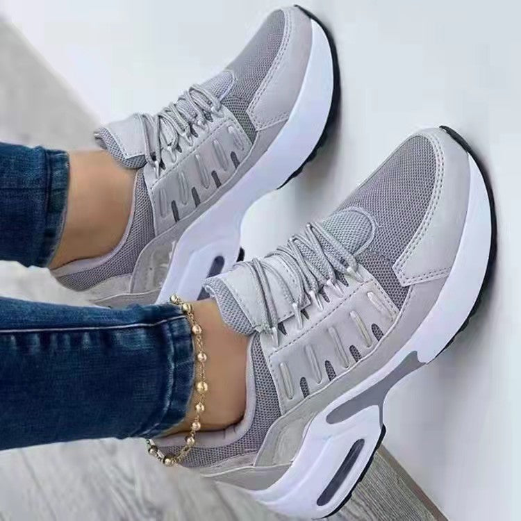 Women's sporty platform sneakers with visible air cushion, cushioned comfort insole, and breathable mesh detail Mune Fashion