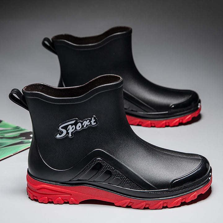 Unisex Short Waterproof Rubber Boots with Profiled Outdoor Sole Design Mune Fashion