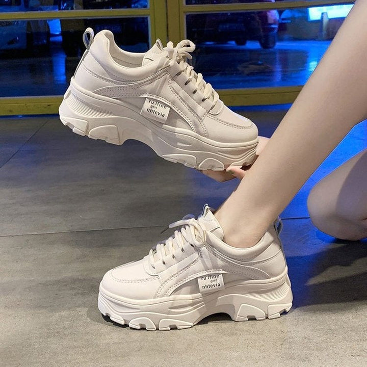 Women's Chunky Sneakers with Non-Slip Sole and Breathable Upper Material Mune Fashion