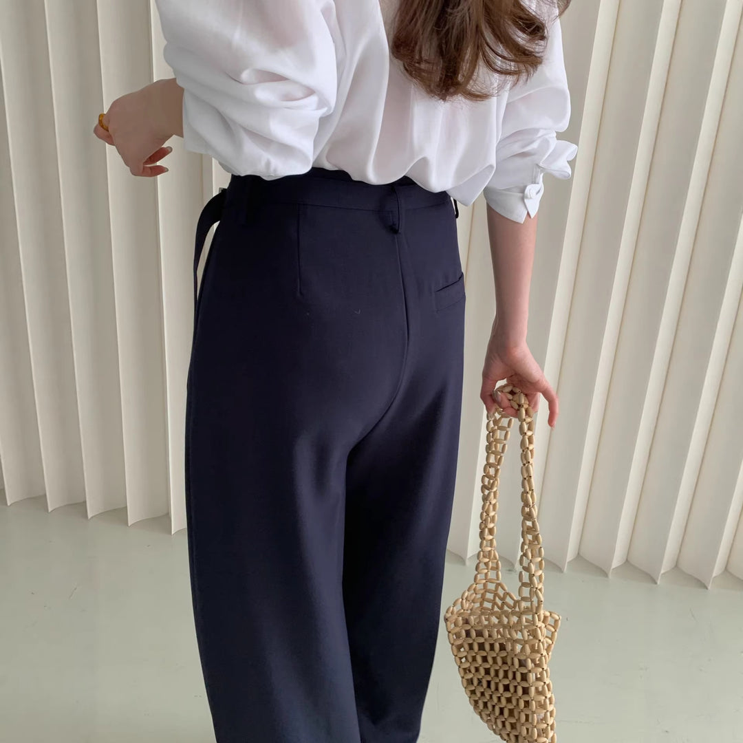 Damen Weite Bundfaltenhose Mune Fashion