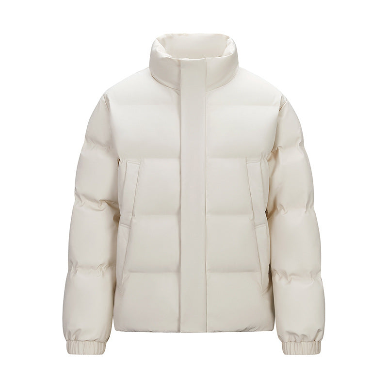 Men's Padded Quilted Jacket with High Stand-Up Collar and Concealed Zip Mune Fashion