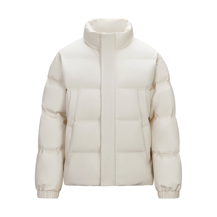 Men's Padded Quilted Jacket with High Stand-Up Collar and Concealed Zip Mune Fashion