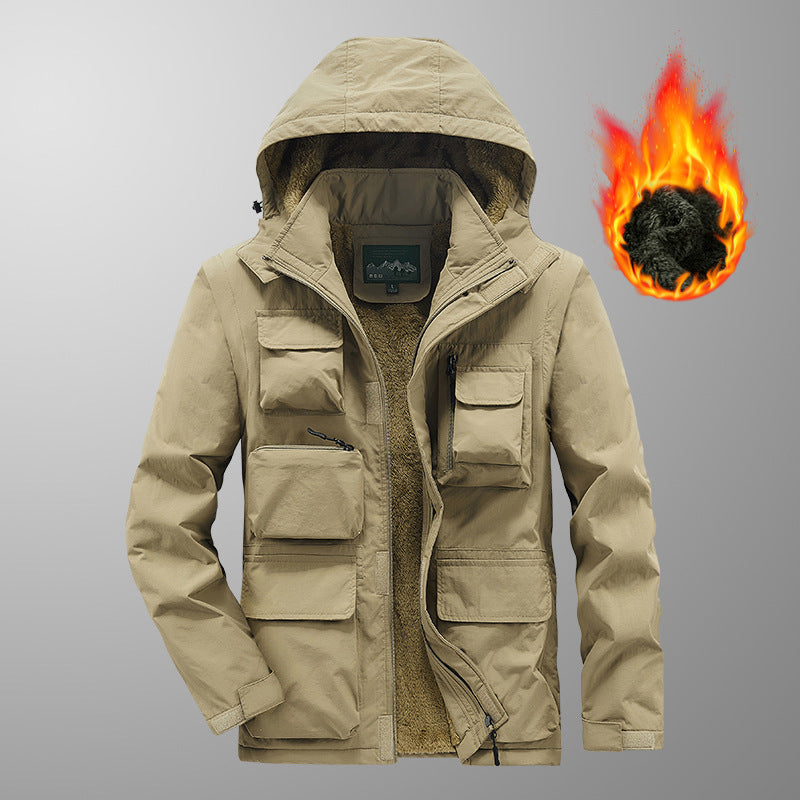 Men's Multifunctional Field Parka with Teddy Fleece Lining and Hood Mune Fashion
