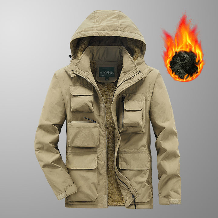 Men's Multifunctional Field Parka with Teddy Fleece Lining and Hood Mune Fashion