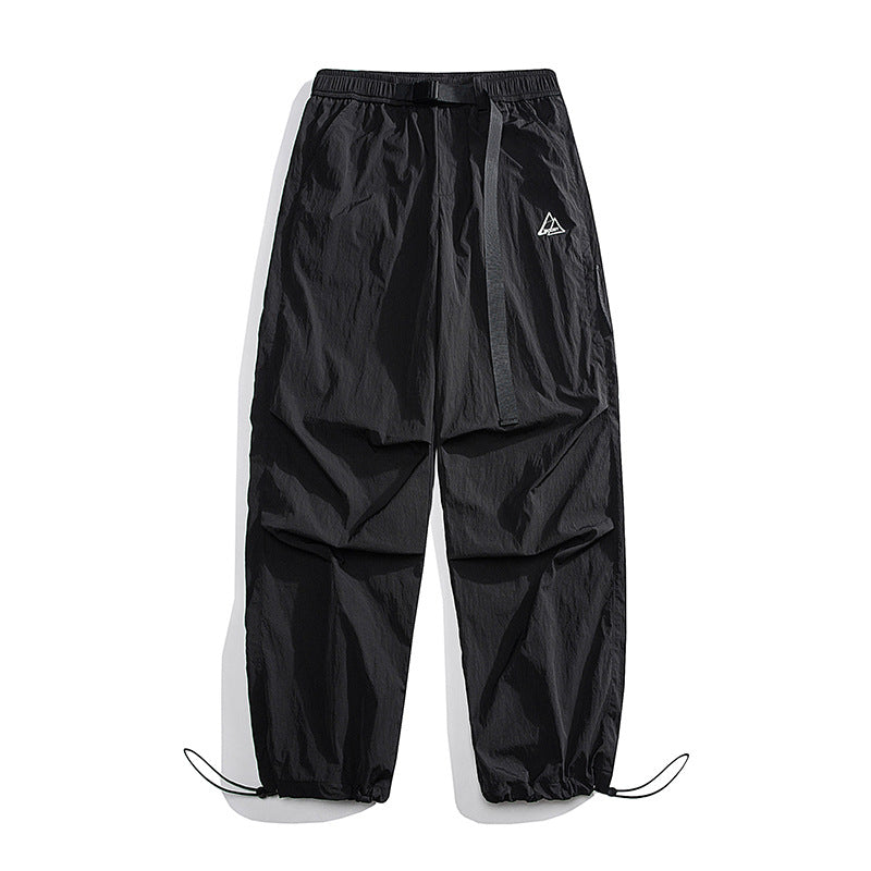 Unisex Loose Nylon Cargo Pants with Elastic Waistband and Ankle Cuffs Mune Fashion