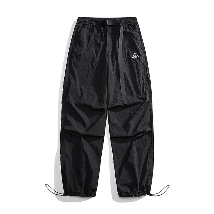 Unisex Loose Nylon Cargo Pants with Elastic Waistband and Ankle Cuffs Mune Fashion