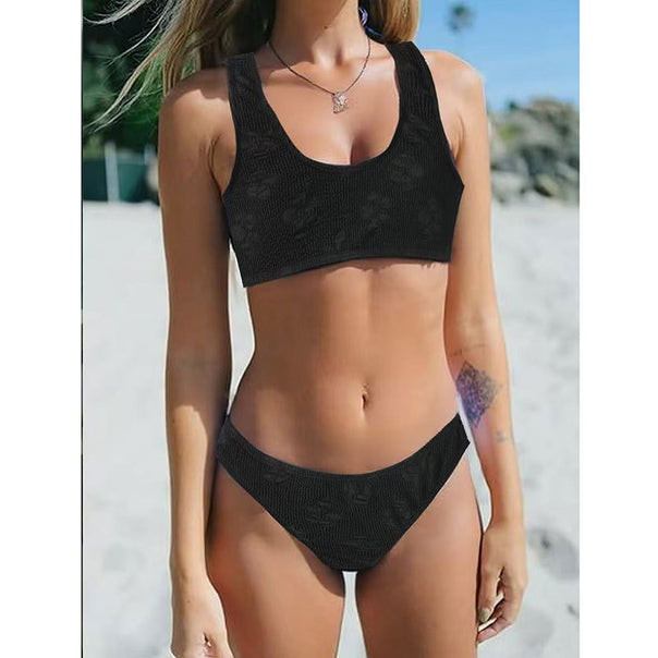 Women's Crop Bikini Set with Textured Surface Mune Fashion