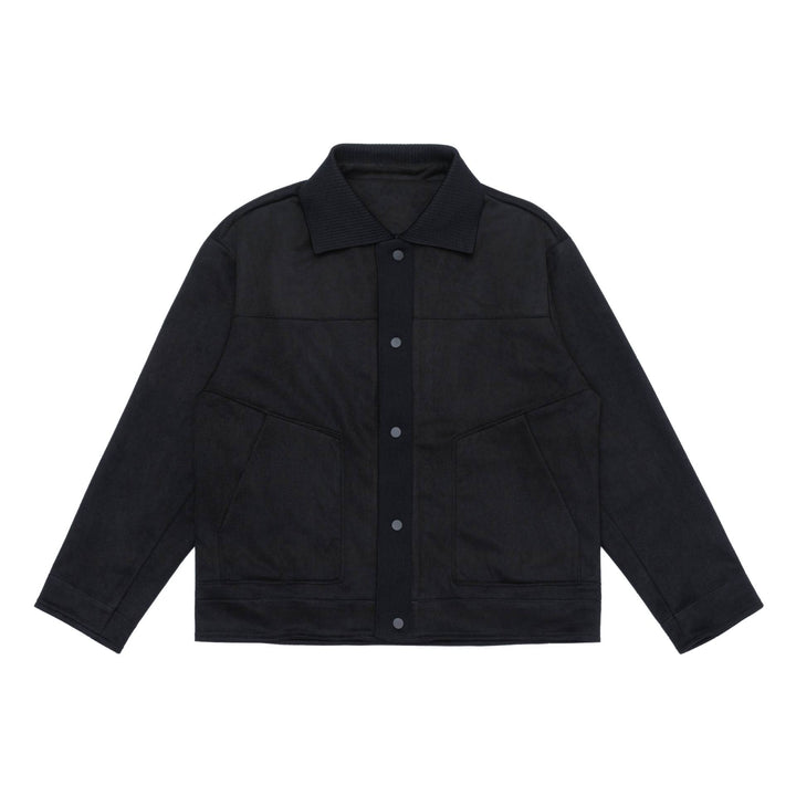 Men's overshirt jacket made of textured velour with ribbed collar Mune Fashion