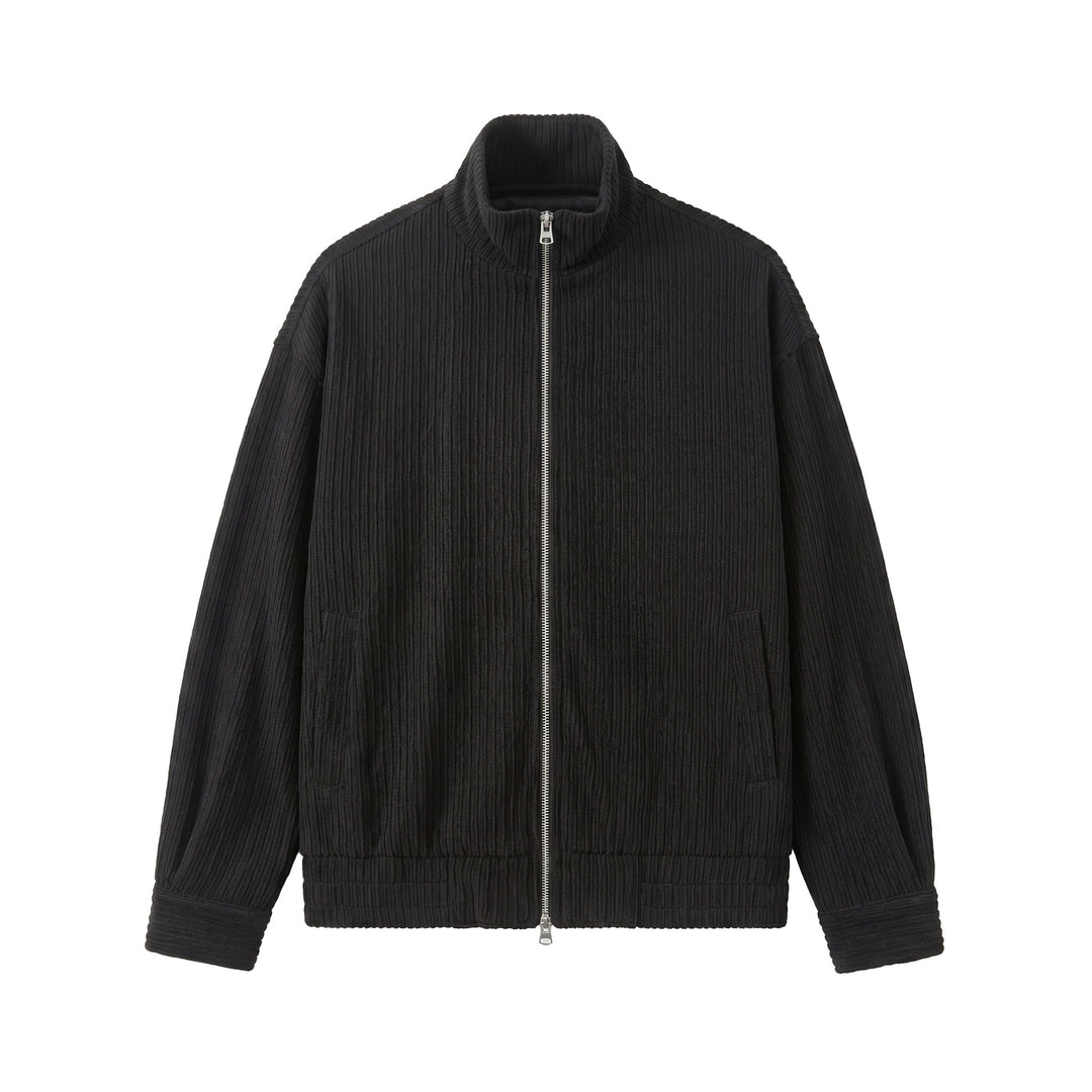 Men's Structured Boxy Jacket with Stand-Up Collar and Two-Way Zipper Mune Fashion