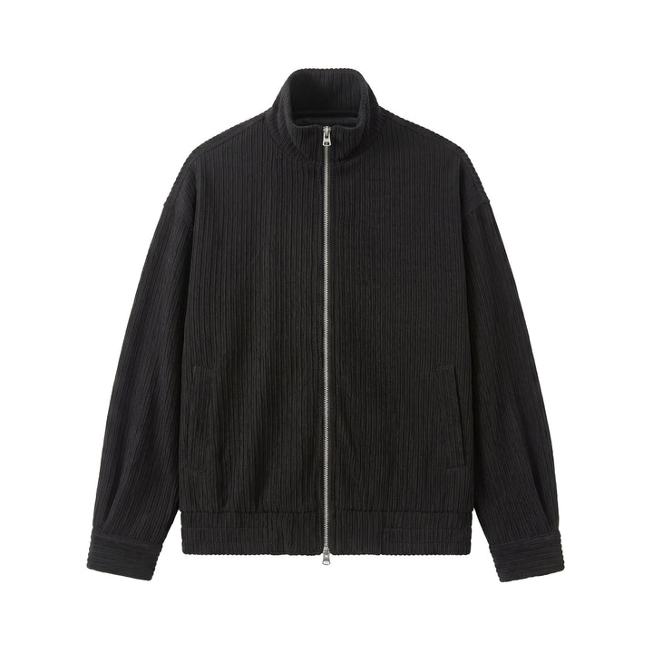 Men's Structured Boxy Jacket with Stand-Up Collar and Two-Way Zipper Mune Fashion