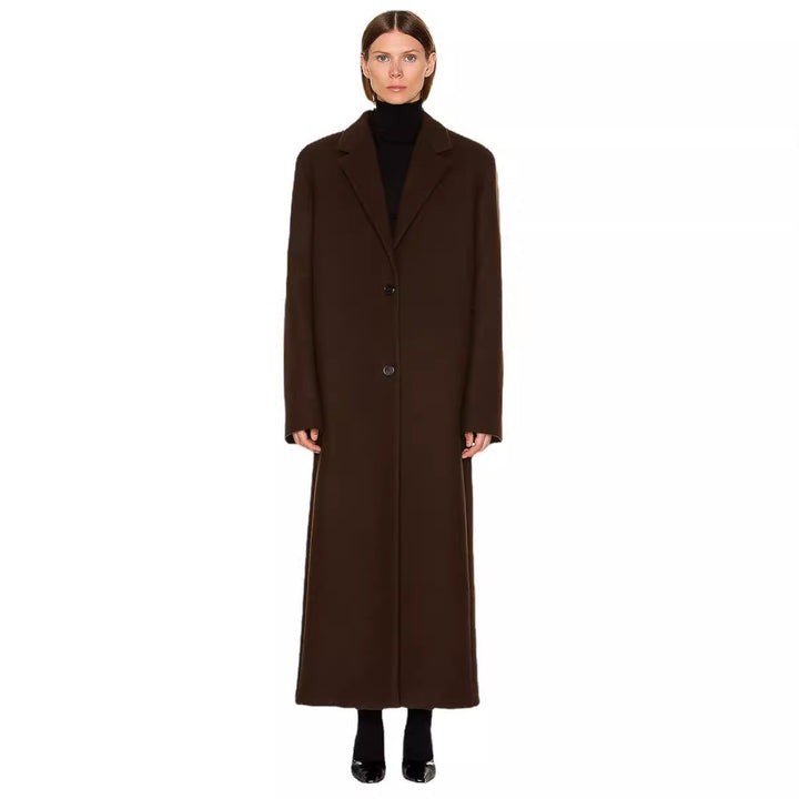 Women's Maximal One-Button Coat in Oversized Cut with Classic Lapel Mune Fashion