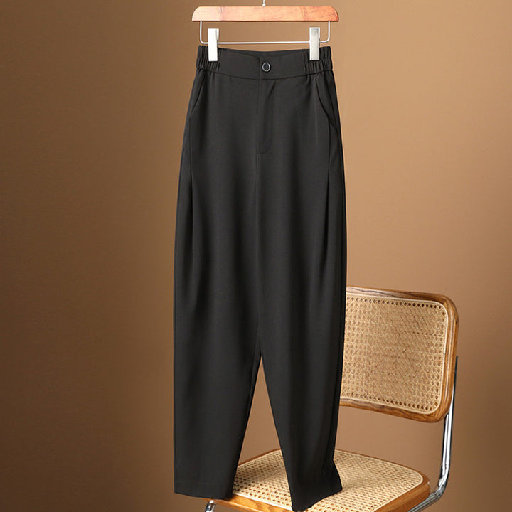 Women's high-waisted, comfortable fabric trousers Mune Fashion