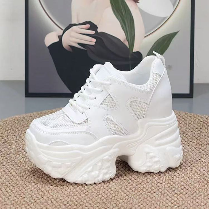 Women fashion chunky sneakers with high platform sole and breathable mesh upper Fashion