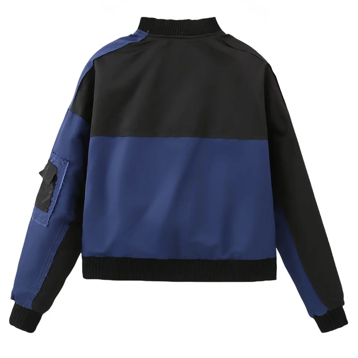 Women’s urban bomber jacket with contrast panels, oversized silhouette, front and arm pockets Mune Fashion