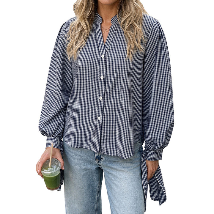 Women's Fashion Blouse with Ruffle Details and Button Closure Mune Fashion