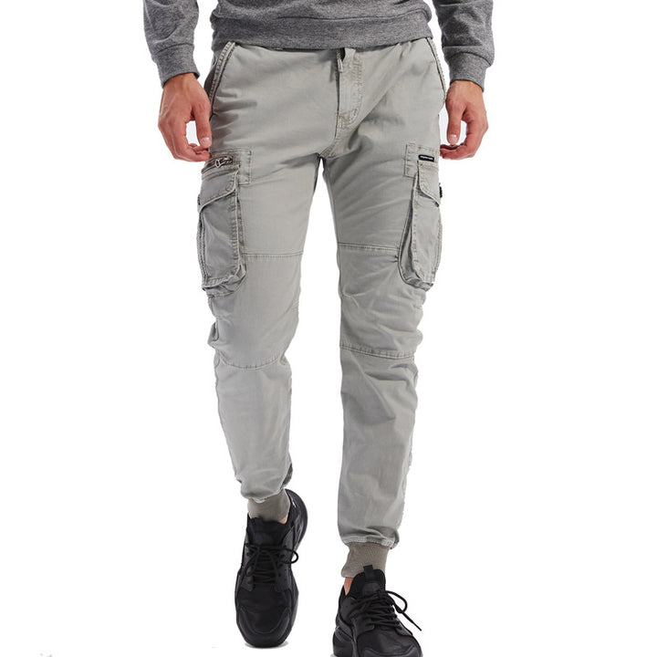 Men's Cargo Jogging Pants with Multifunctional Pockets, Elastic Cuffs and Tapered Fit Mune Fashion