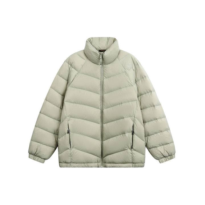 Unisex Short cut padded jacket in boxy fit with chevron quilting and high collar Mune Fashion