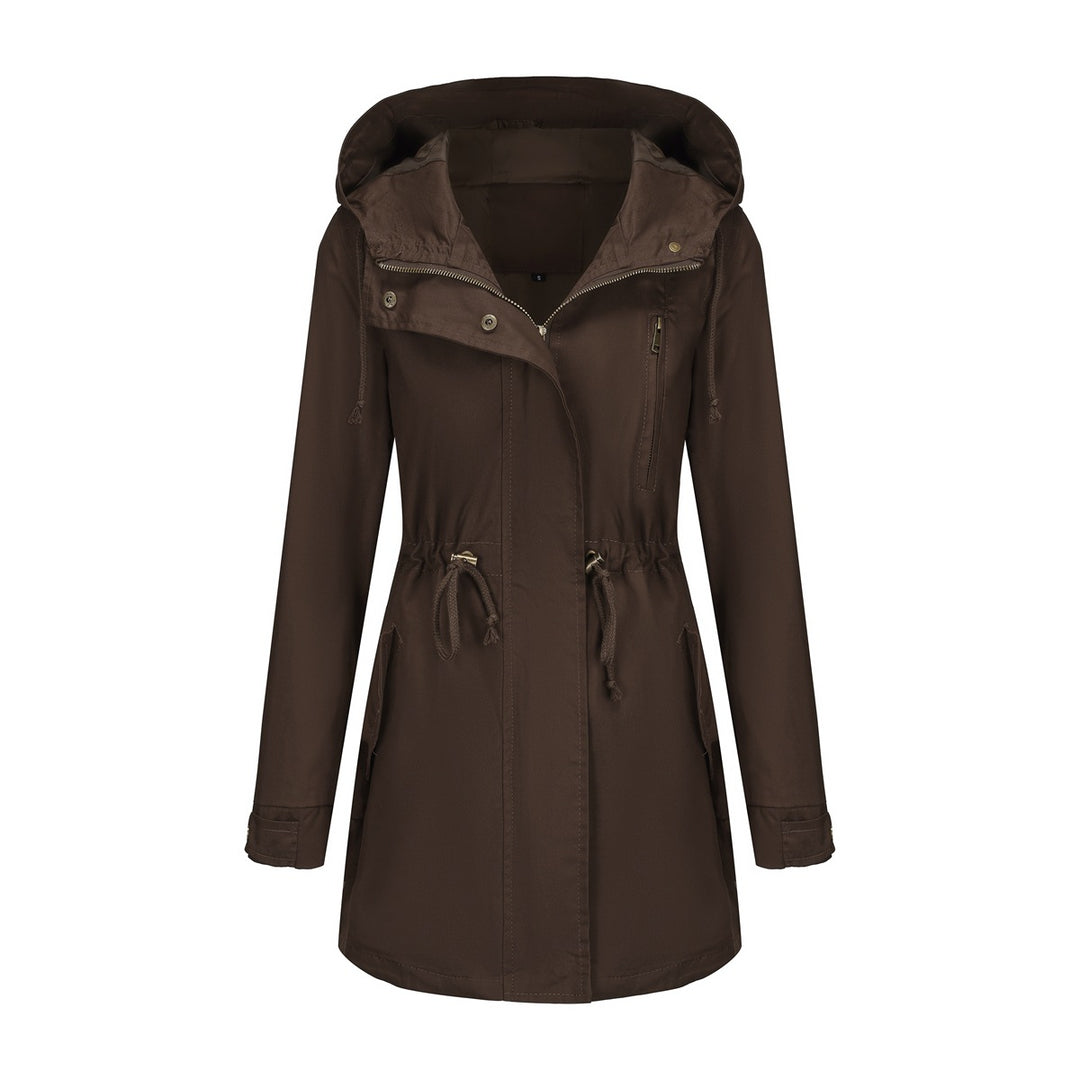 Women's lightweight parka with hood, drawstring and concealed zip Mune Fashion