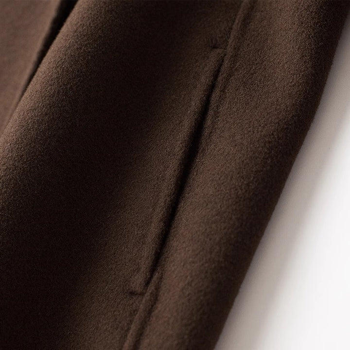 Women's Elegant Wool Coat with Removable Hood Mune Fashion