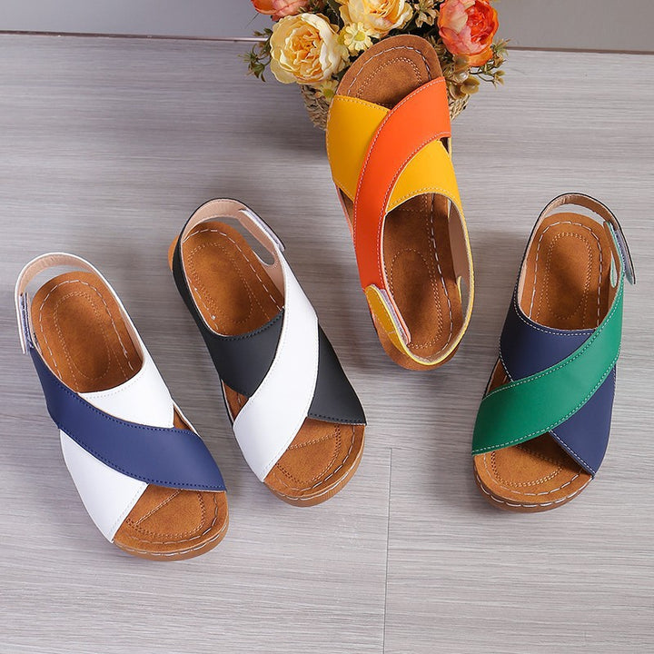 Ladies Comfort Slingback Sandals with Padded Insole and Velcro Closure Mune Fashion