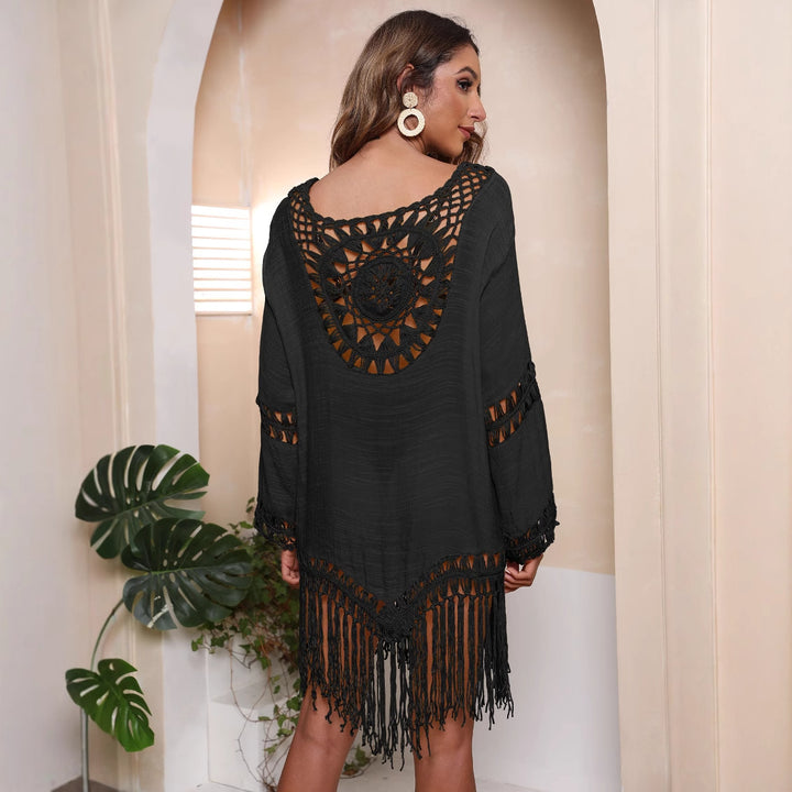 Women's Crochet Beach Dress with Fringed Details Mune Fashion