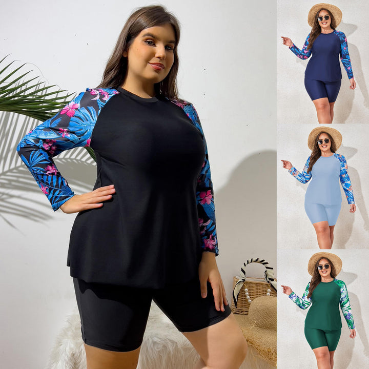 Women’s Sporty Surf Suit Set with Long Sleeve Top and Shorts Mune Fashion
