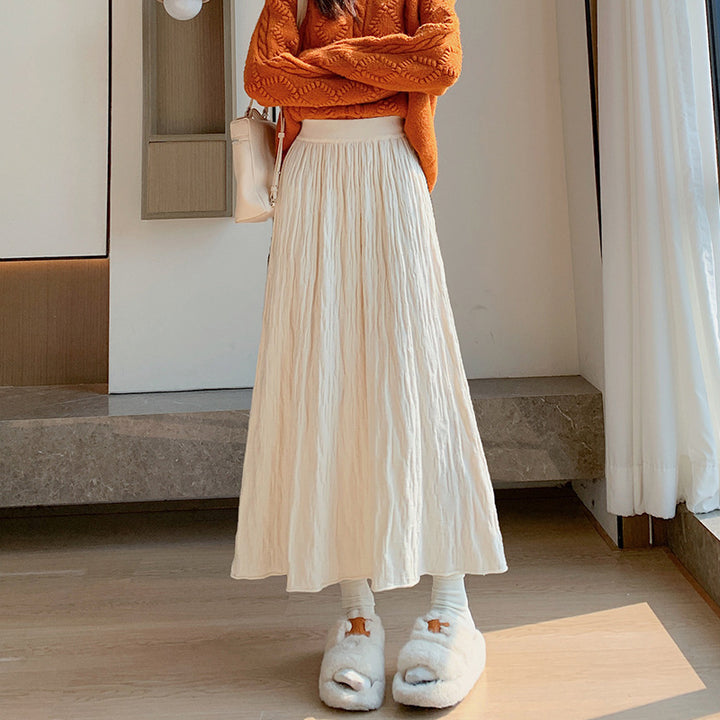Ladies Long Pleated Skirt Mune Fashion