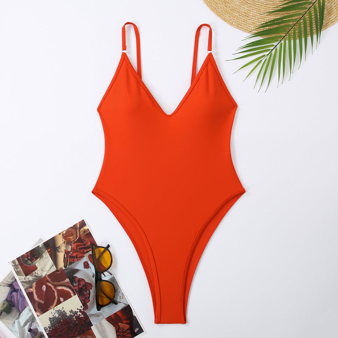Women Designer Swimsuit with Elegant V-Neck Mune Fashion