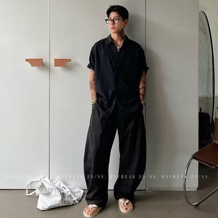 Men's Trendy Loose-Fit Short Sleeve Shirt Mune Fashion