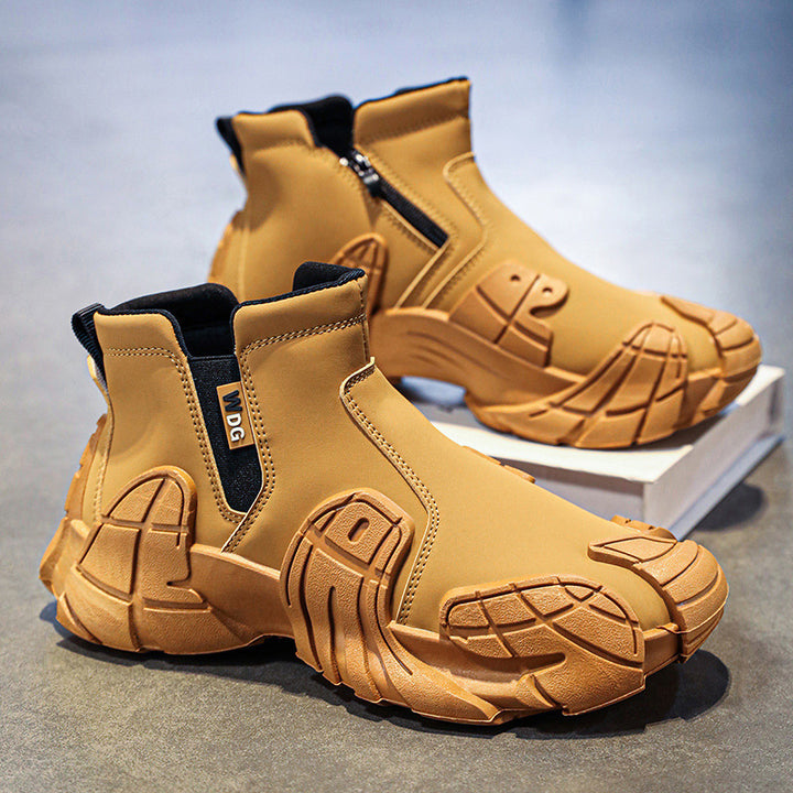 Men's robust technical Chelsea boots with neoprene-like shaft, side zipper and profiled off-road outsole Mune Fashion
