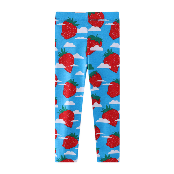 Girls Leggings with cheerful strawberry motif Mune Fashion