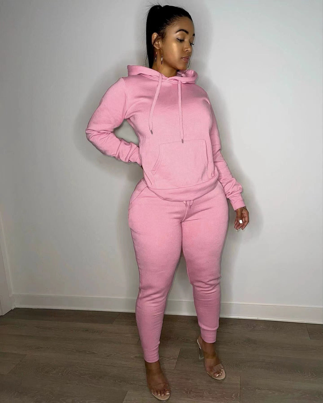 Women's tailored hoodie and jogger set with kangaroo pocket, high comfort waistband, and ribbed ankle cuffs Mune Fashion