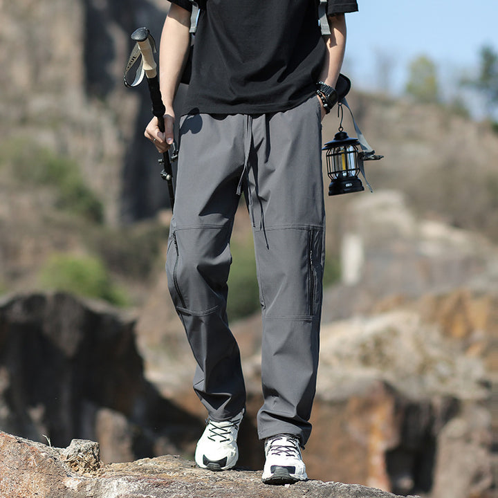 Men's Technical Outdoor and Hiking Pants with Zipper Pockets and Adjustable Waist Mune Fashion