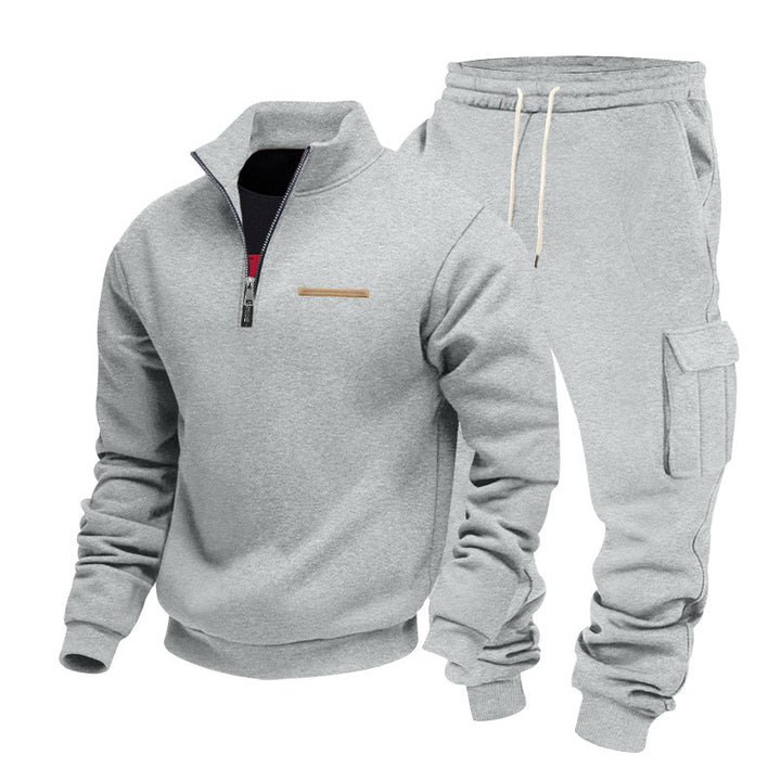 Men's Zip Pullover and Cargo Jogger Set made of soft French Terry Mune Fashion