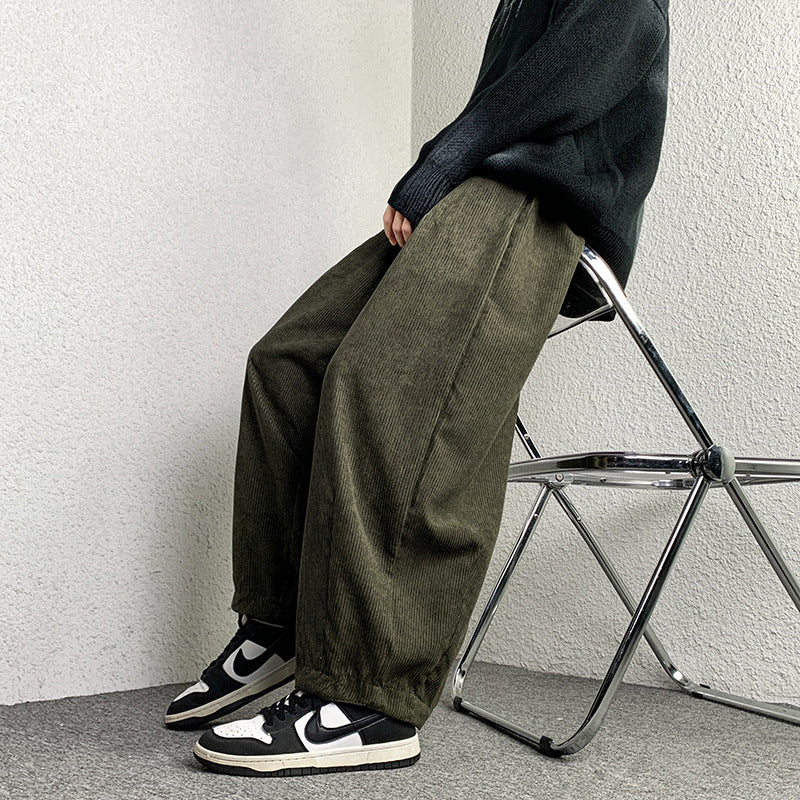 Unisex Extra wide cut cord lounge pants with drawstring and elastic cuffs Mune Fashion