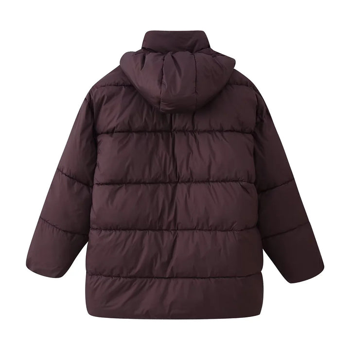 Women's oversized quilted jacket with hood and warming thermal lining Mune Fashion
