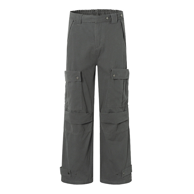 Women's wide cargo culotte pants with high waistband, elastic waistband fit, and multi-pocket Mune Fashion