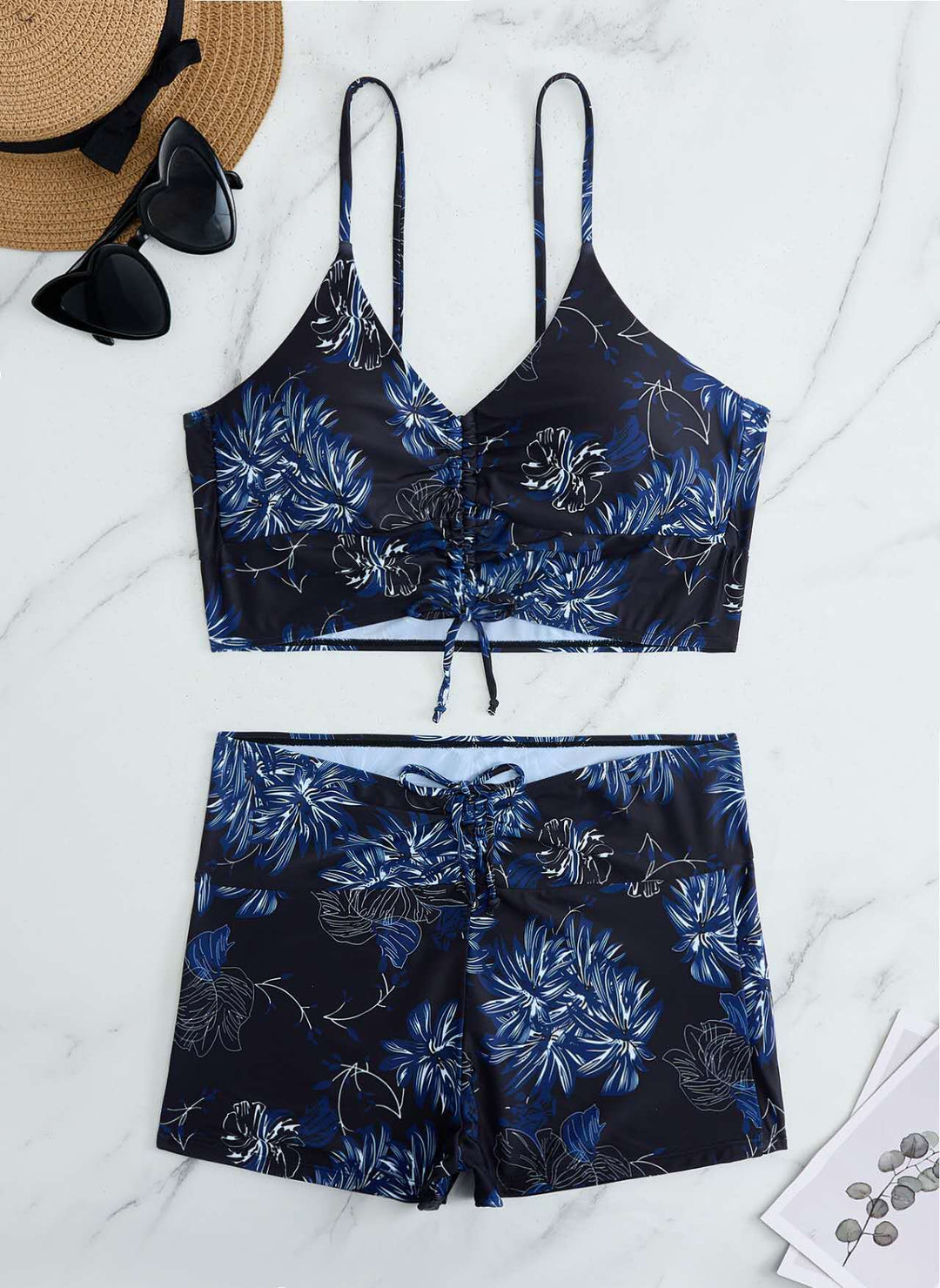 Women's bikini with floral ruffle design and adjustable straps Mune Fashion