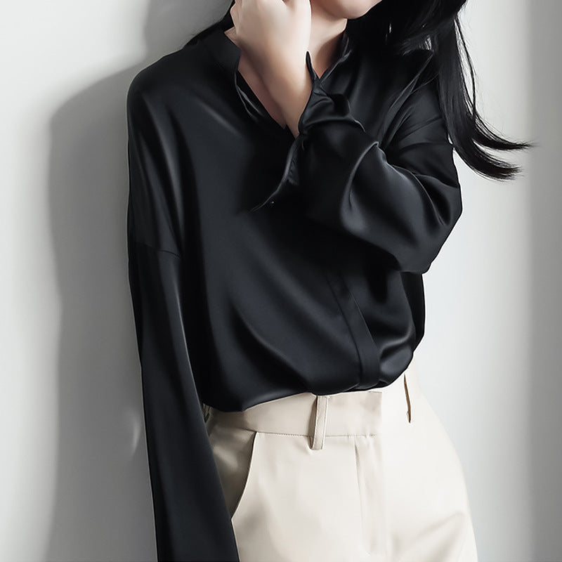 Ladies Elegant Blouse made of high-quality Satin Mune Fashion