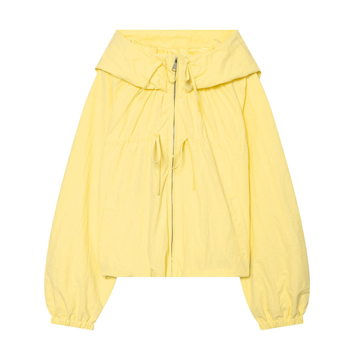 Women's lightweight cropped hoodie jacket with drawstring and zipper Mune Fashion