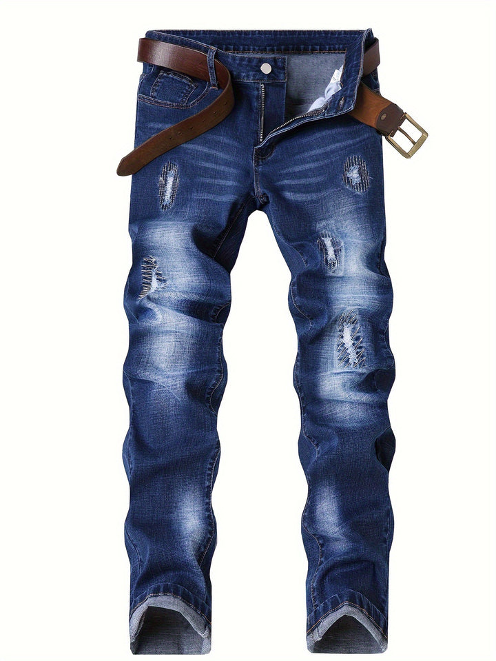 Men's Elegant Slim-Fit Jeans with Trendy Washing Effects Mune Fashion