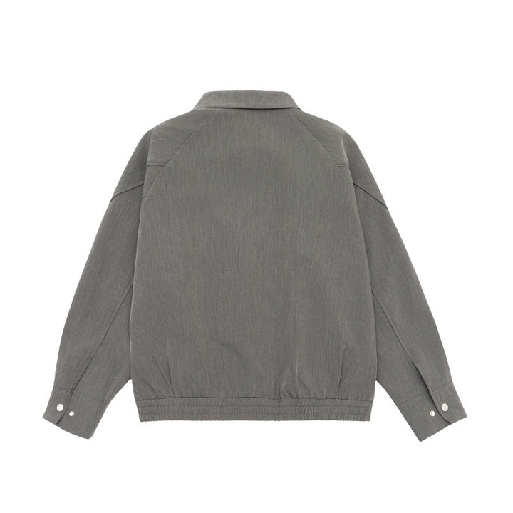 Men's Boxy Transitional Jacket with Shirt Collar, Raglan Sleeves, and Zipper Pockets Mune Fashion