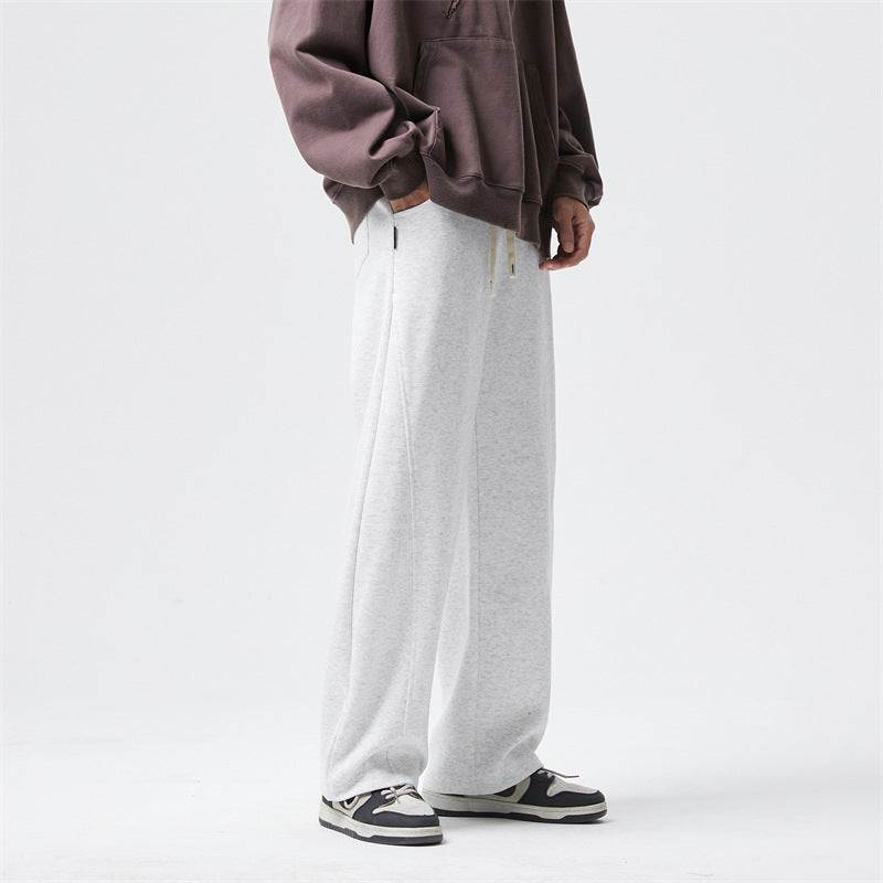 Men's ultra-wide cut fleece lounge pants with drawstring and straight leg Mune Fashion